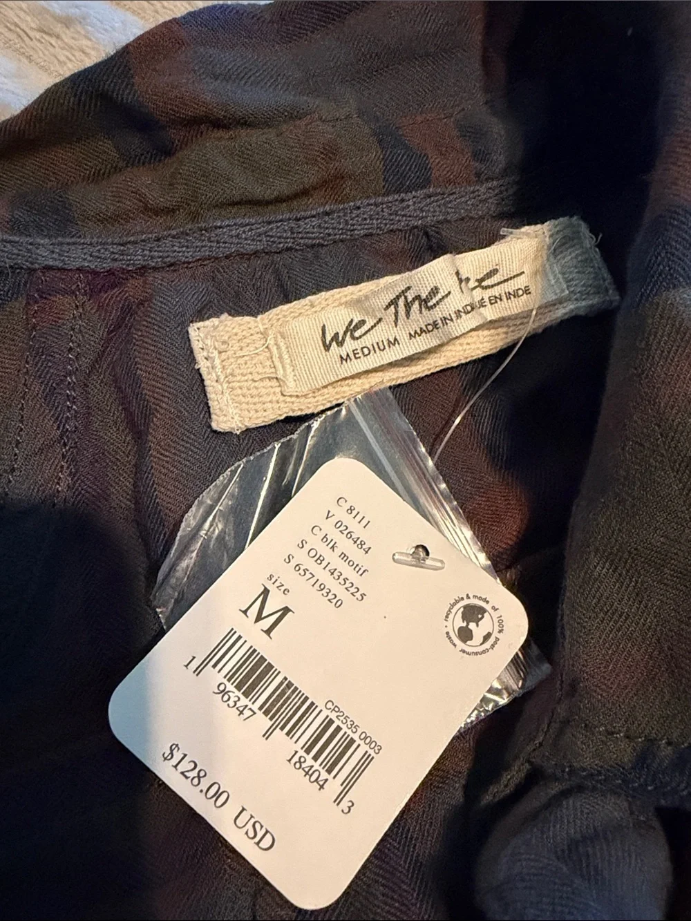 NWT Free People Plaid flannel Wrap top